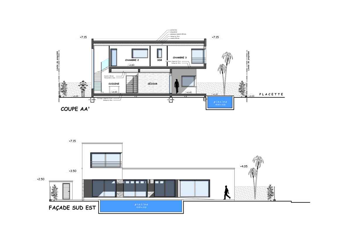 Étude de façade d’une villa à Saint-Cyprien