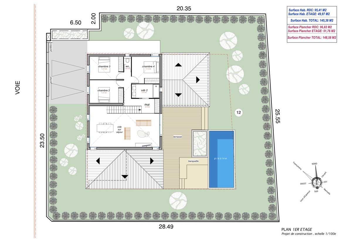 Plan du premier étage