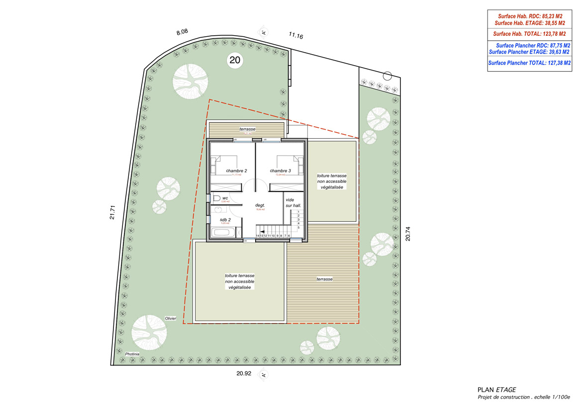 Plan du premier étage